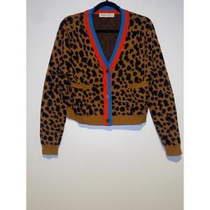 Leopard Print Sweaters Madewell x Kule Sinclair cropped Cardigan size M